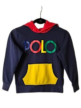 Polo Hooded Pullover Sweatshirt Youth S/8 Vinyl Logo Hoodie